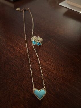 Kendra Scott Turquoise Blue Heart Pendant Necklace
